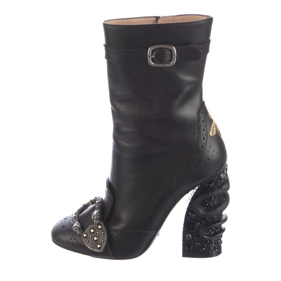 Gucci Dionysus Snake Heeled Bootie Size 37 - Picture 1 of 5